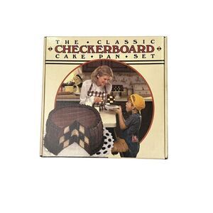 Vintage The Classic Checkerboard Cake Pan Set With Instruction Manual Excellent